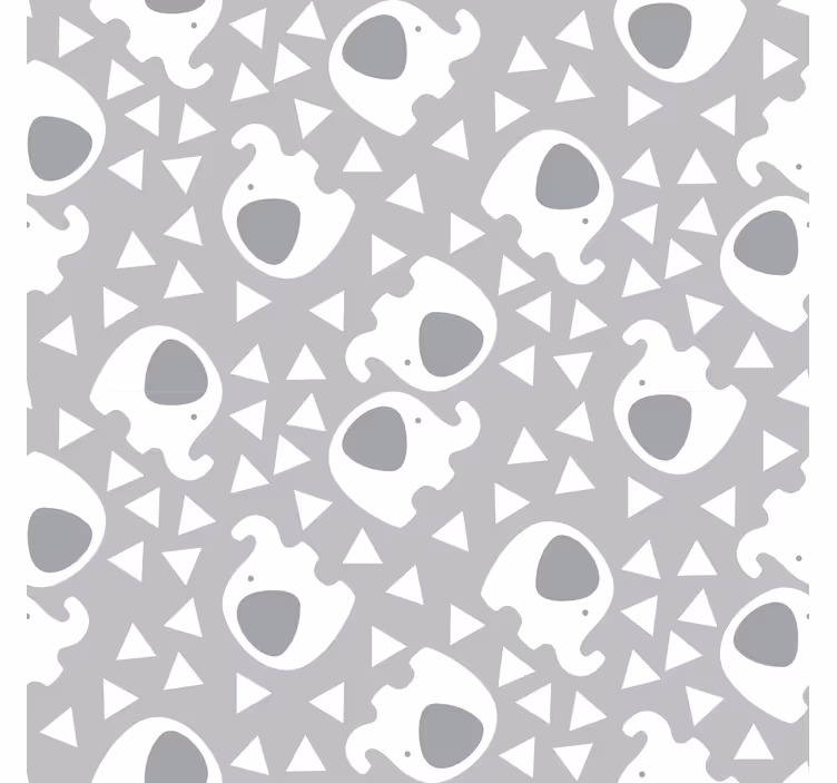 Tapeta do izby bábätka slon s trojuholníkmi - Tenstickers