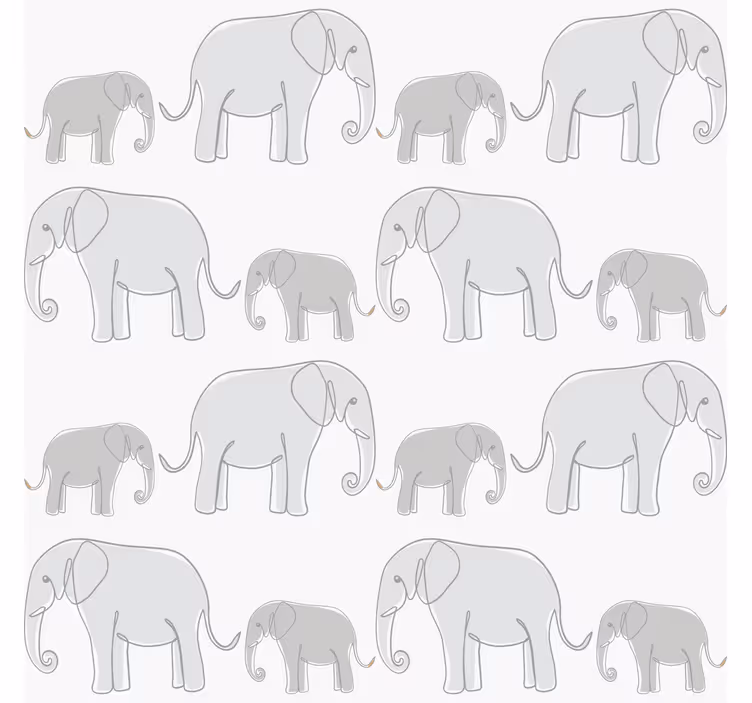 tapeta do detskej izby minimalistické slony - Tenstickers