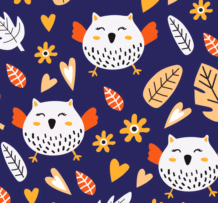 tapeta vtaky sova prírodný vzor - Tenstickers