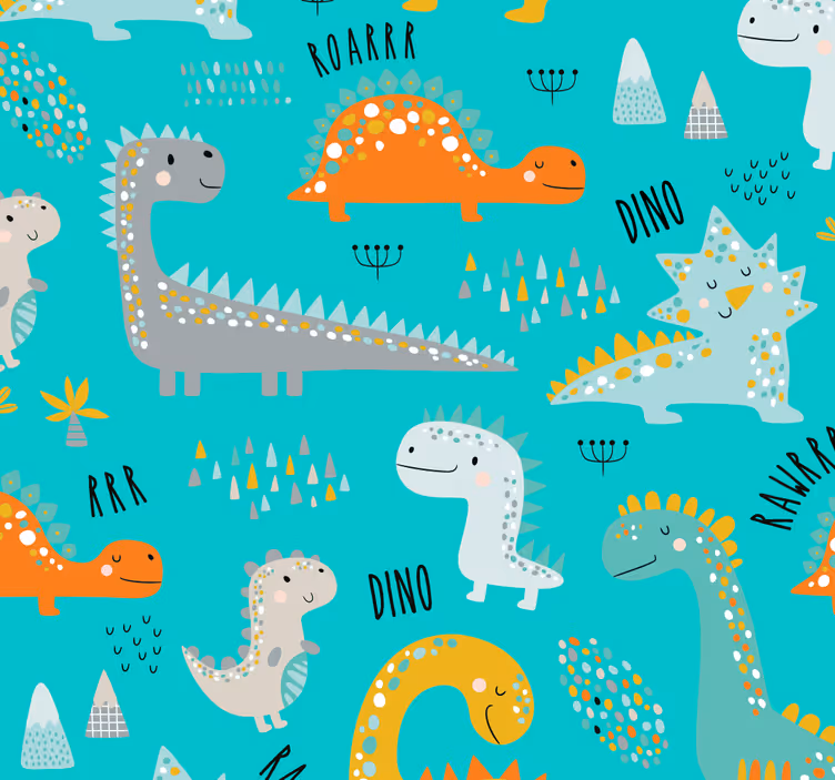 tapeta dinosaury dinosaurie potešenie - Tenstickers