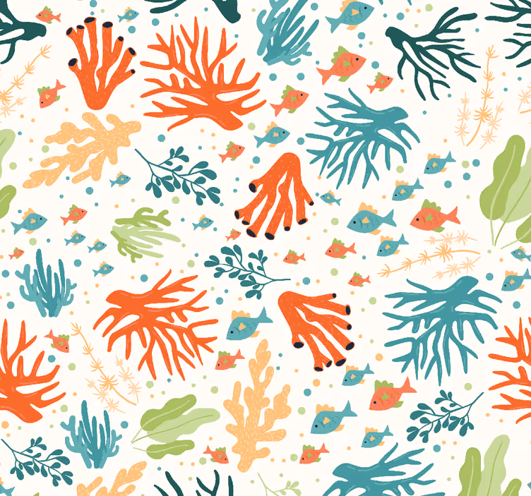 tapety na stenu príroda morské botanické látky - Tenstickers