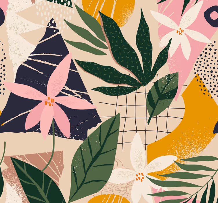 tapety na stenu príroda vzor tropickej flóry - Tenstickers