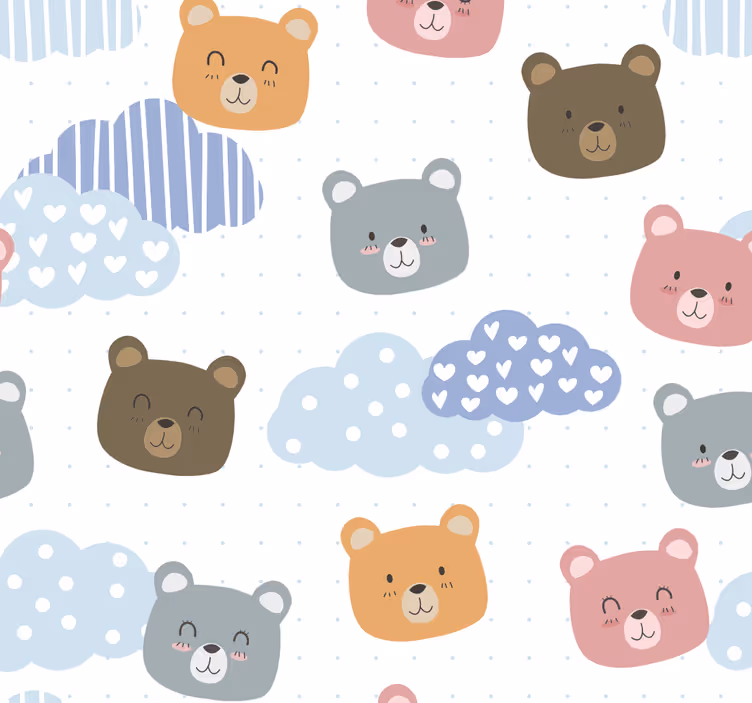 mačky tapety karikatúra nesie mraky - Tenstickers