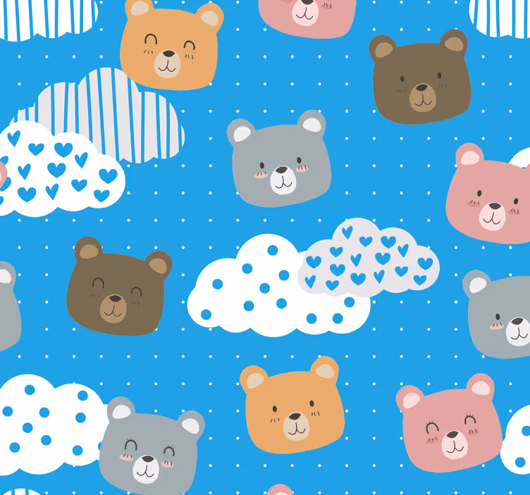 mačky tapety vzor medvedej oblakovej krajiny - Tenstickers