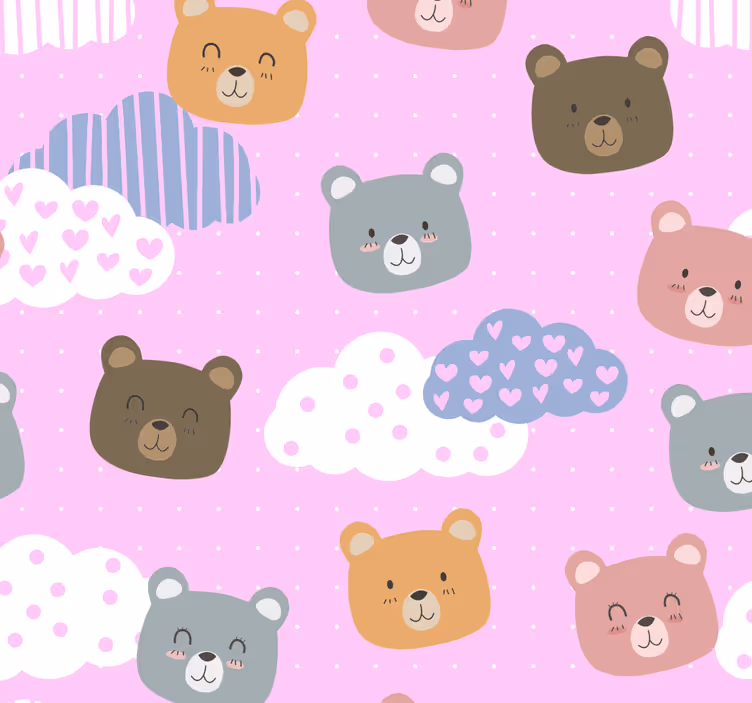 tapety do škôlky vzor plyšových medvedíkov - Tenstickers