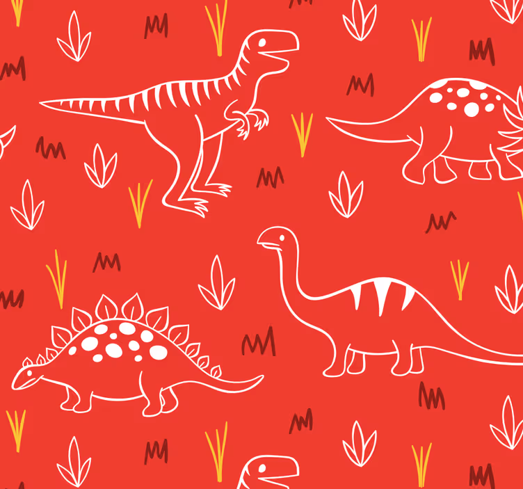 tapeta dinosaury ilustrácia dinosaura - Tenstickers