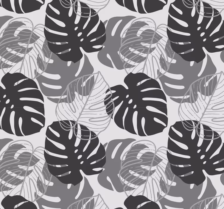 tapeta listy monochromatický listový vzor - Tenstickers