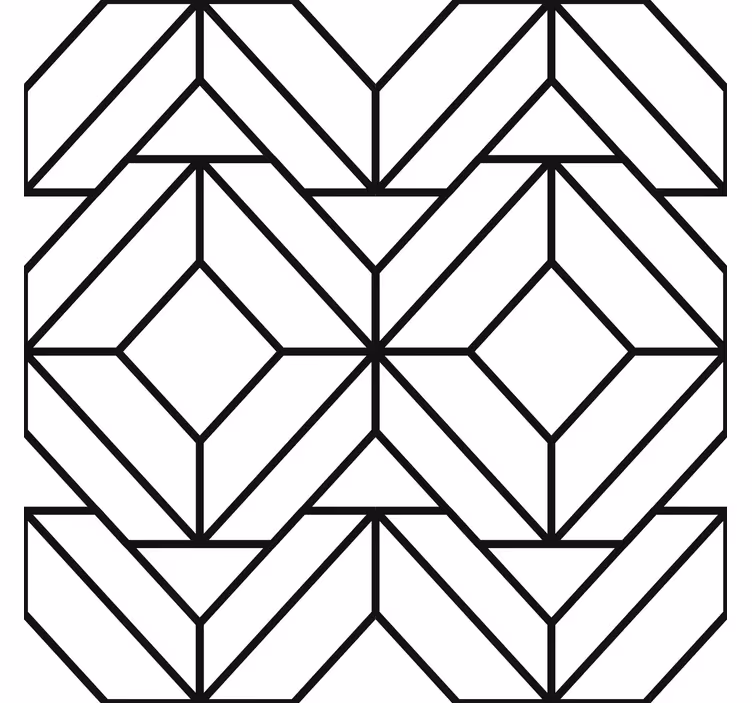 moderna tapeta na stenu čiernobiely geometrický vzor - Tenstickers