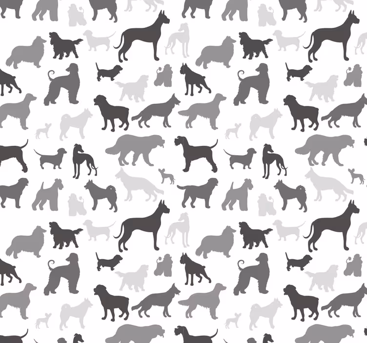 Tapeta do spálne so vzorom siluety čierneho psa - Tenstickers