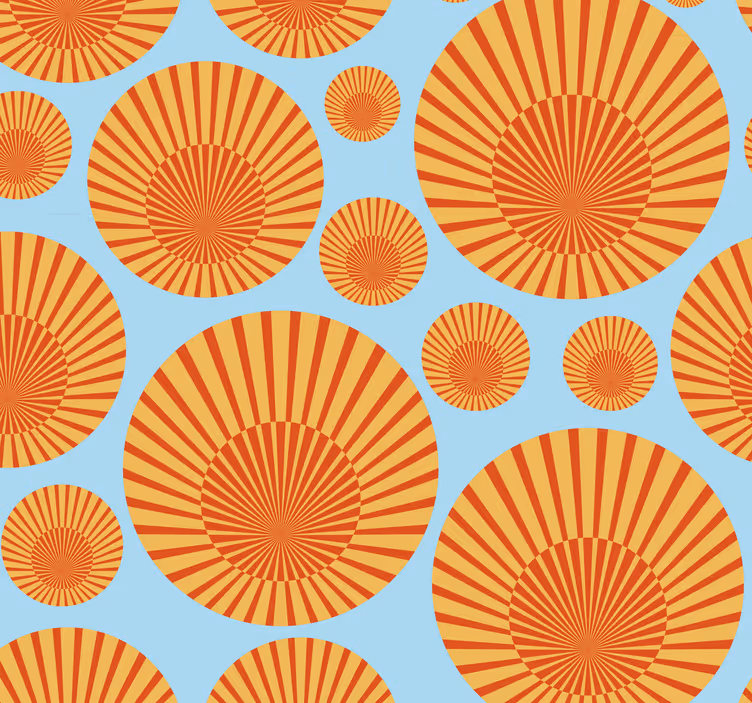 Tapeta zo 70. Rokov na slnku s geometrickým tvarom - Tenstickers