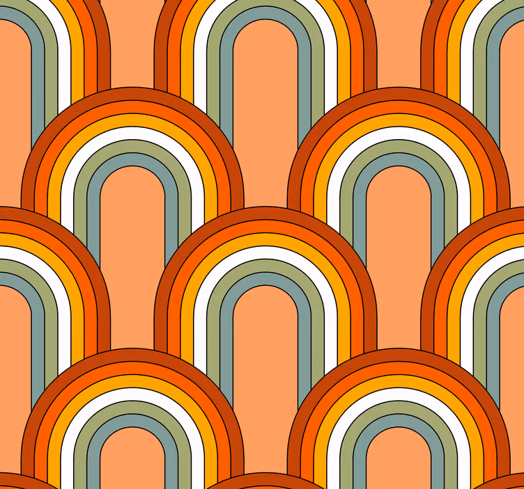 rôzne vintage tapety dúhový vzor zo 70. Rokov - Tenstickers