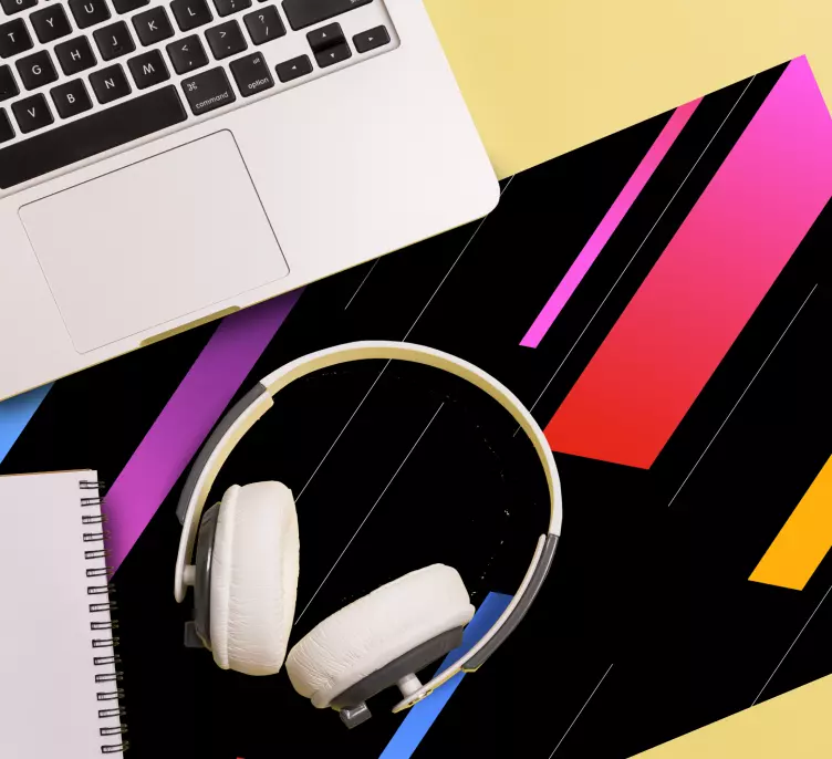 Diagonálne farebné pruhy podložka pod myš - Tenstickers