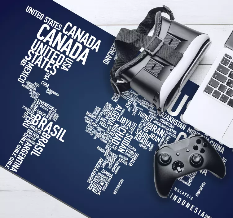 Svetová mapa krajín svetová podložka pod myš - Tenstickers