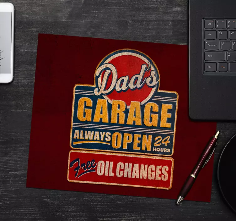 Podložka pod myš Dads garage - Tenstickers