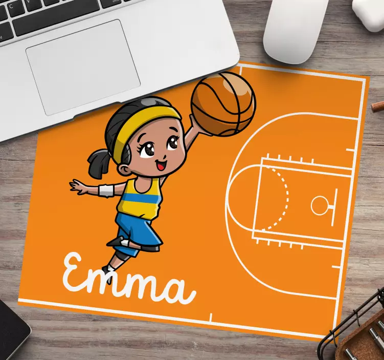 Podložka pod myš s menom veselý basketbalista - Tenstickers