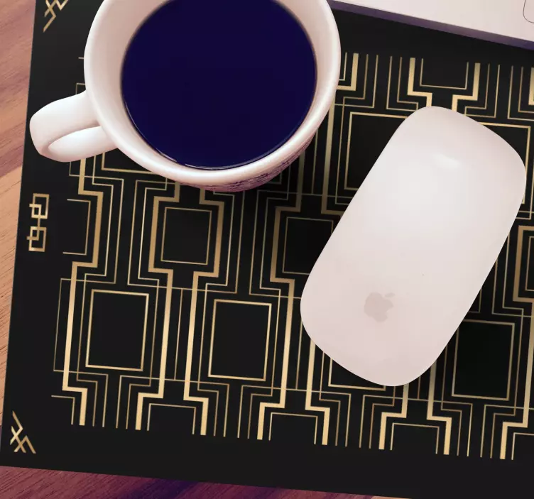 Podložka pod myš so vzorom geometrické zlaté čiary - Tenstickers