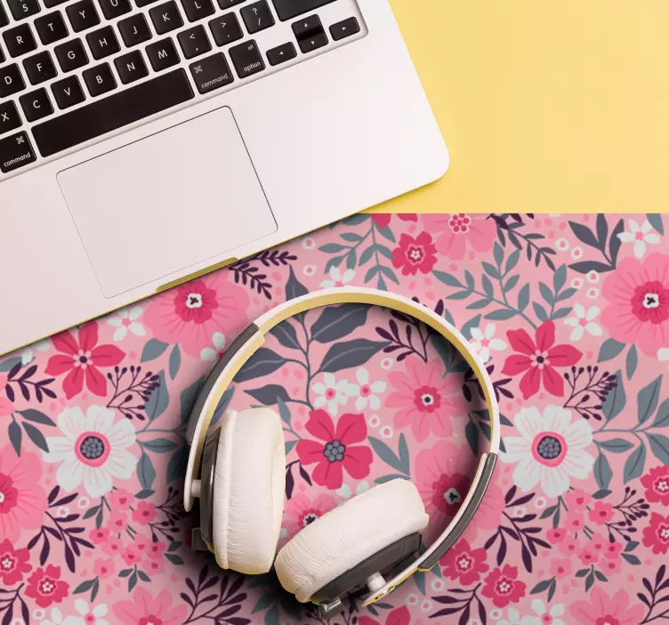 Podložka pod myš so vzorom kvetinový ružový motív - Tenstickers