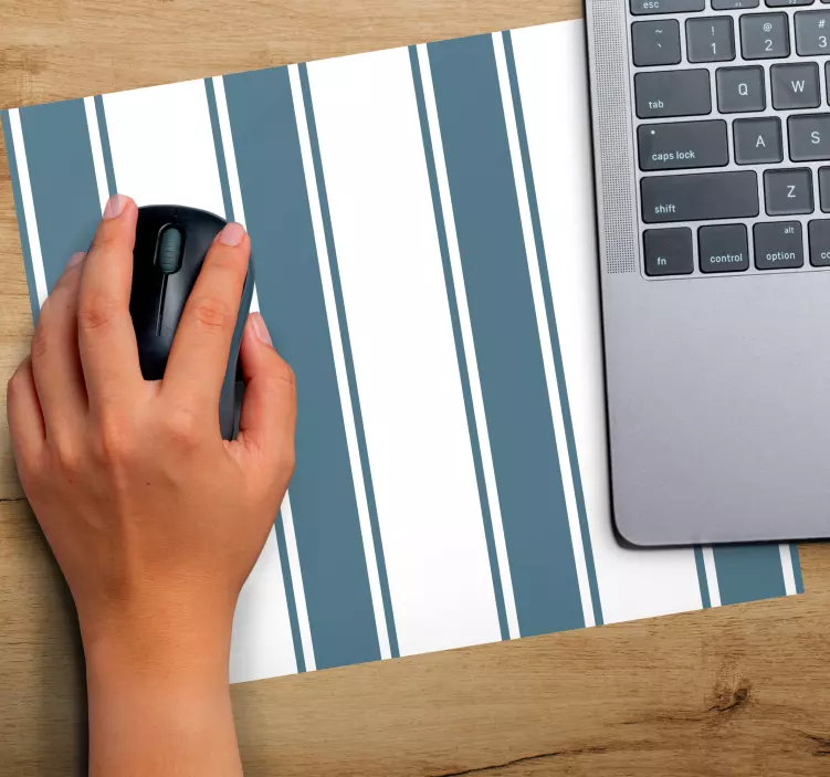 Podložka pod myš so vzorom pruhovaný modro-biely motív - Tenstickers