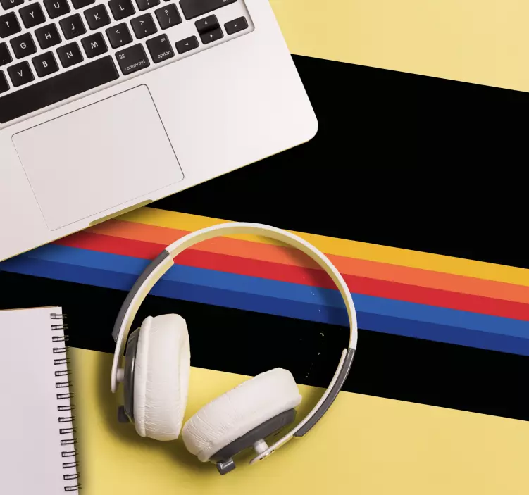 Podložka pod myš so vzorom vintage farebné pruhy - Tenstickers