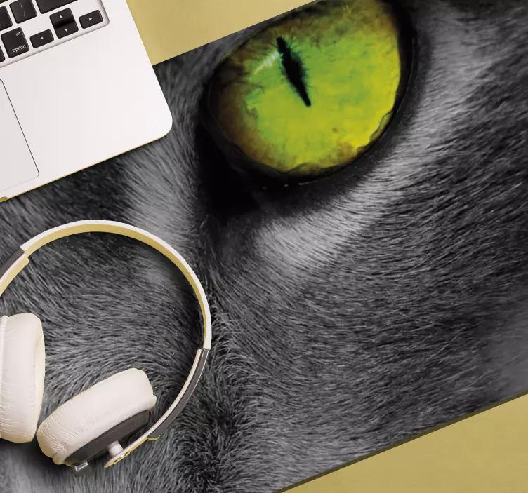 Zelená mačacie oko originálna podložka pod myš - Tenstickers