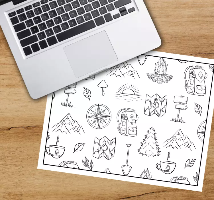 Kreslený kompas podložka pod myš - Tenstickers