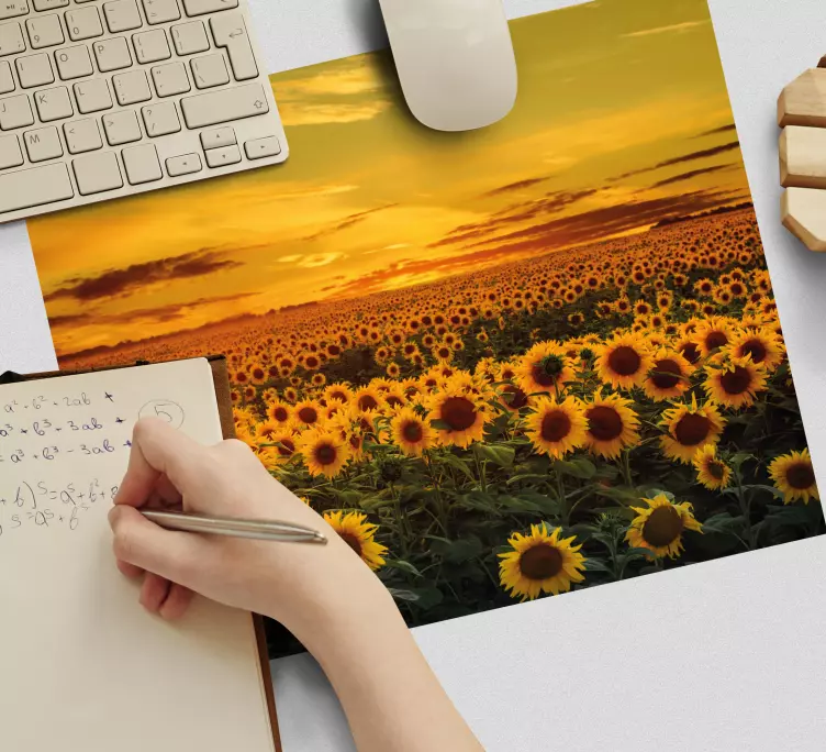 Slnečnicové pole originálna podložka pod myš - Tenstickers