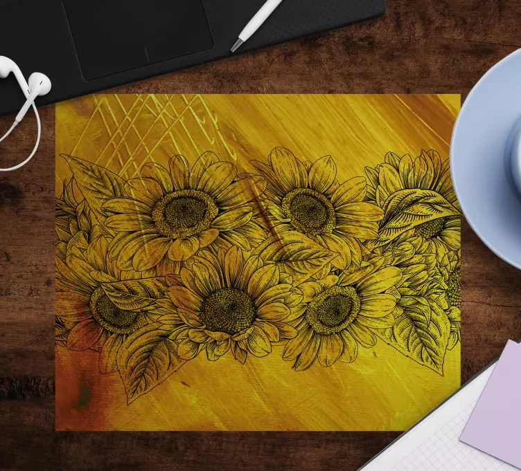 Vinobranie slnečnice originálna podložka pod myš - Tenstickers