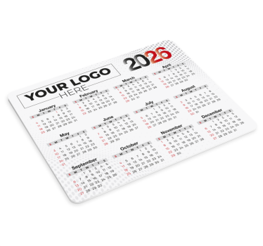 Podložka pod myš s menom kalendár 2026 s logom - Tenstickers