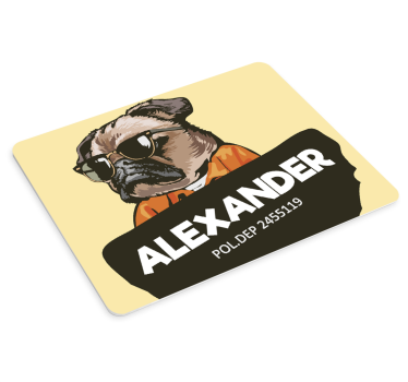 Karikatúra mops vlastný moemat - Tenstickers