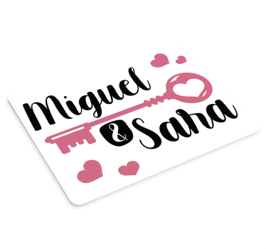 Podložka pod myš s menom kľúčová lásky príbeh - Tenstickers