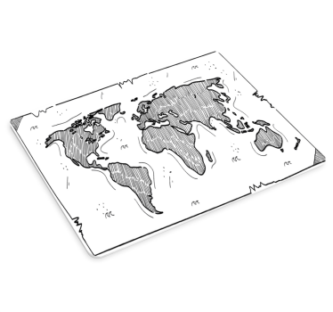 Reliéf mapa sveta mapa sveta vinylová podložka pod myš - Tenstickers