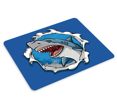Veľká žralok 3d rohož z rybej myši - Tenstickers