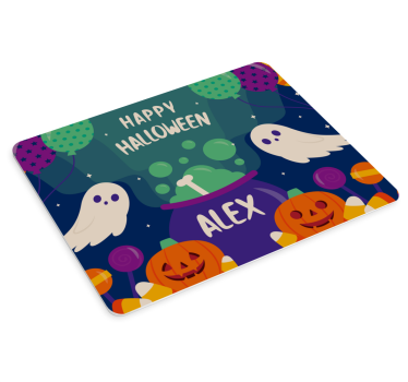 Podložka pod myš s menom s halloweenským pozdravom - Tenstickers