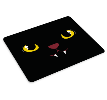 čierna mačka žlté oči viac podložiek pod myš - Tenstickers
