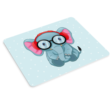 Slon s okuliarmi a slúchadlami podložka pod myš originálna podlož - Tenstickers