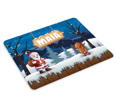 Podložka pod myš vianoce santa s sobmi - Tenstickers