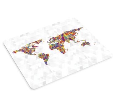 Podložka pod myš mapa sveta farebné geometrické znázornenie - Tenstickers