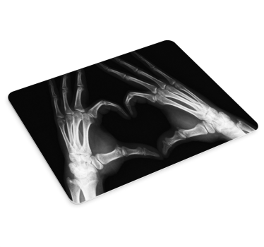 Herná podložka pod myš v tvare srdca so skeletonmi - Tenstickers