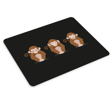 Originálna podložka pod myš s tromi opicami emoji - Tenstickers