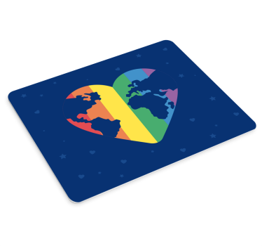 Podložka pod myš mapa sveta v tvare srdca - Tenstickers