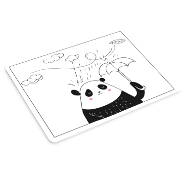 Originálna podložka pod myš hravá panda s dáždnikom - Tenstickers