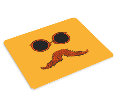Vtipné fúzy s okuliarmi originálna podložka pod myš - Tenstickers