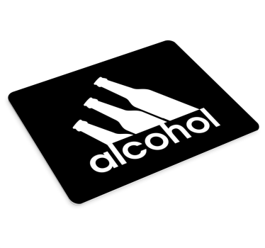Podložka pod myš s textom grafika fliaš alkoholu - Tenstickers