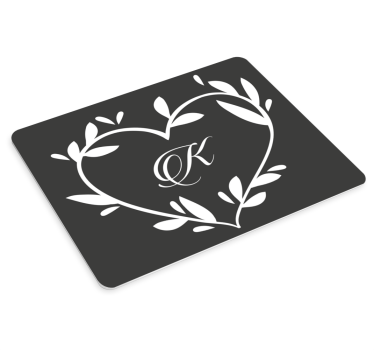 Podložka pod myš s menom srdcový monogram - Tenstickers