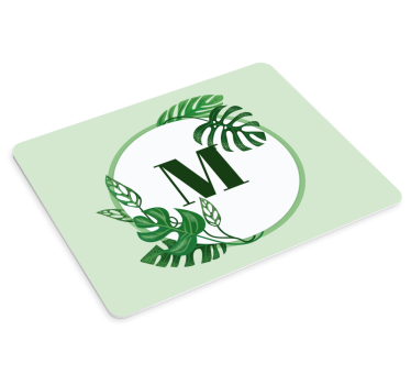 Podložka pod myš s menom s iniciálou a zeleňou - Tenstickers