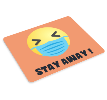 Podložka pod myš s textom emoji s maskou - Tenstickers