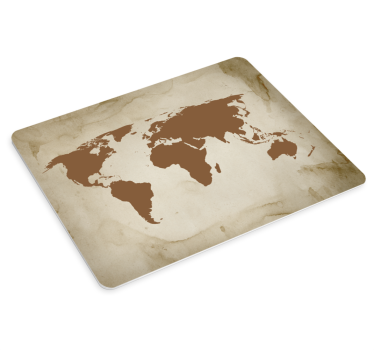 Podložka pod myš mapa sveta vintage hnedá - Tenstickers