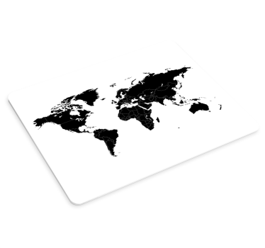 Podložka pod myš mapa sveta v štýlovom globálnom obryse - Tenstickers