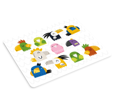 Originálna podložka pod myš farebné rozprávkové vtáky - Tenstickers