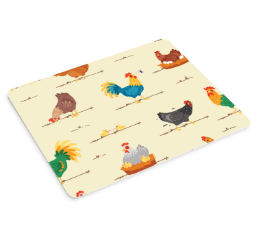 Originálna podložka pod myš s farebnými kuracími motívmi - Tenstickers
